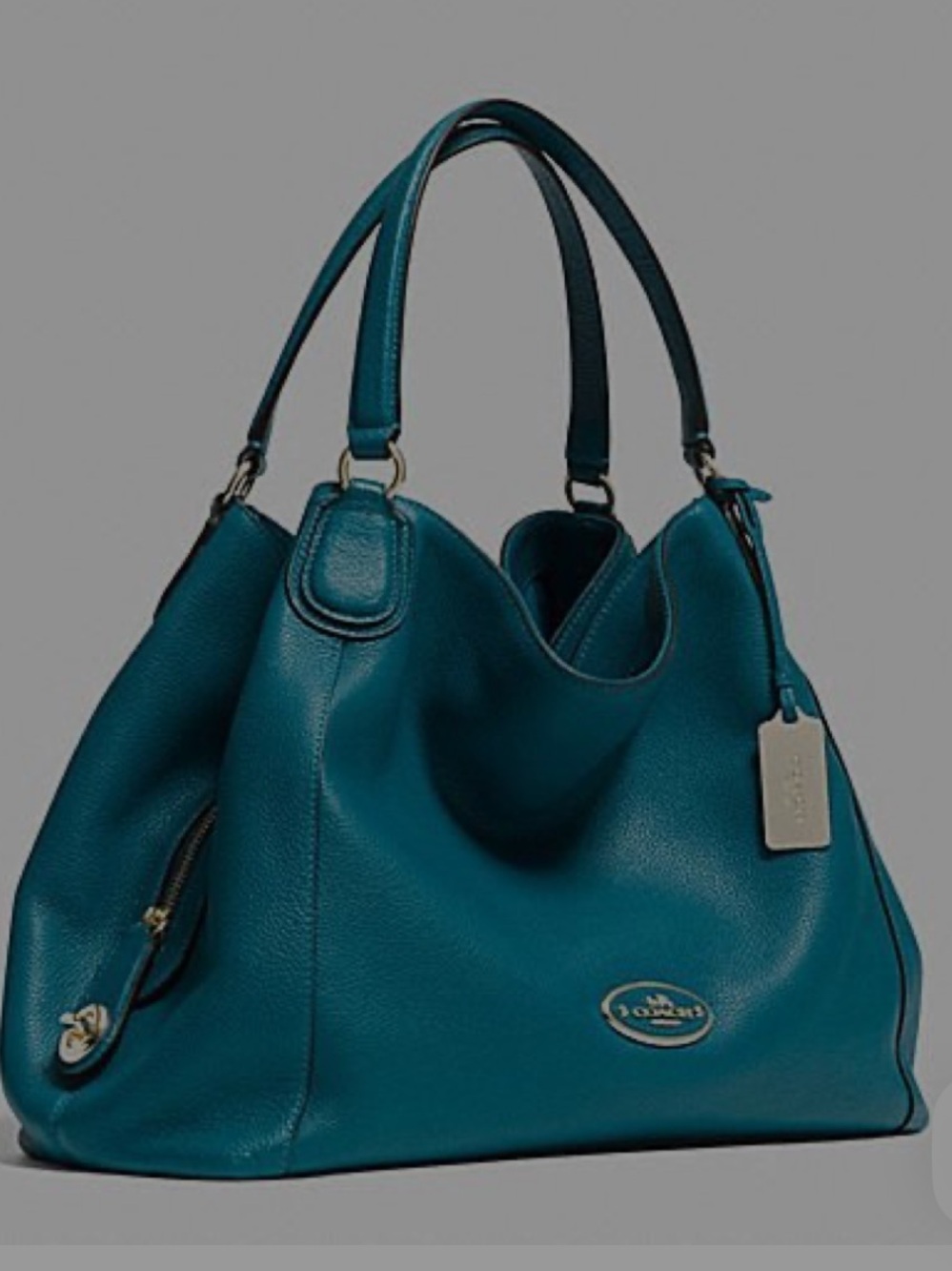 Coach Turnlock Edie 31 Shoulder Bag Teal Leather Gold Hardware New With Tags